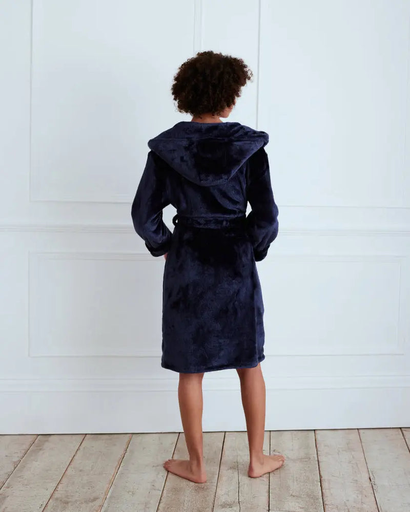 Navy Fleece Dressing Gown Chelsea Peers