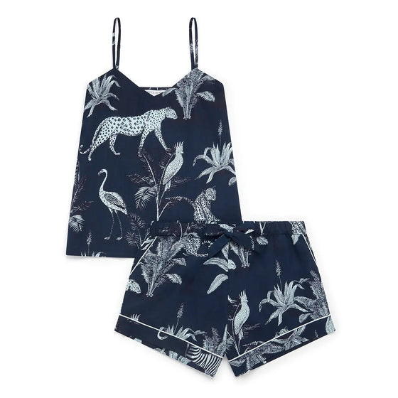 Navy Jungle Women's Cami Organic Cotton Short Set Myza