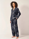 Navy Jungle Women's Long Sleeve Organic Cotton Pyjama Trouser Set Myza