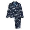 Navy Jungle Women's Long Sleeve Organic Cotton Pyjama Trouser Set Myza