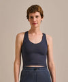 Navy Longer Enduro Crop Top BAM Clothing