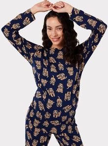  Navy Maternity Cockapoo Print Long Pyjama Set Chelsea Peers