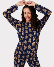  Navy Maternity Cockapoo Print Long Pyjama Set Chelsea Peers