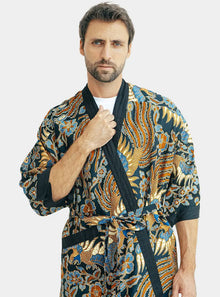  Navy Men's Batik Robe Wear the World