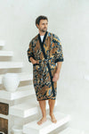 Navy Men's Batik Robe Wear the World