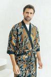 Navy Men's Batik Robe Wear the World