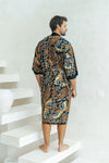 Navy Men's Batik Robe Wear the World