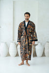 Navy Men's Full Length Batik Robe Wear the World