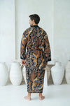 Navy Men's Full Length Batik Robe Wear the World