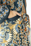 Navy Men's Full Length Batik Robe Wear the World