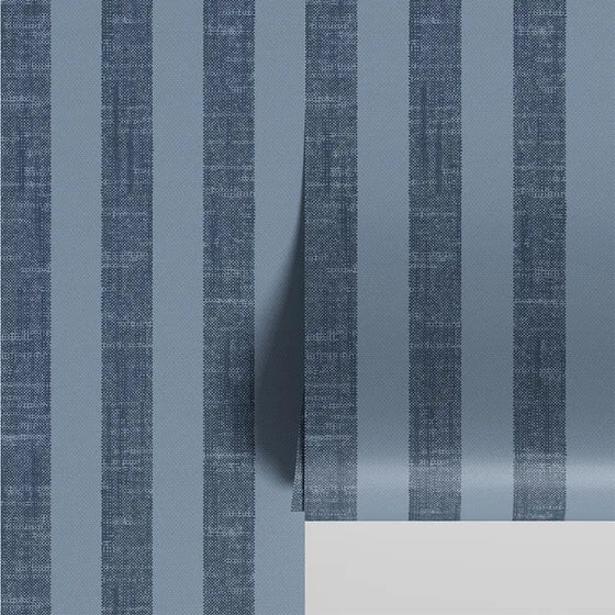 Navy Pembroke Stripe Wallpaper Piglet