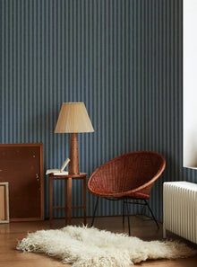  Navy Pembroke Stripe Wallpaper Piglet