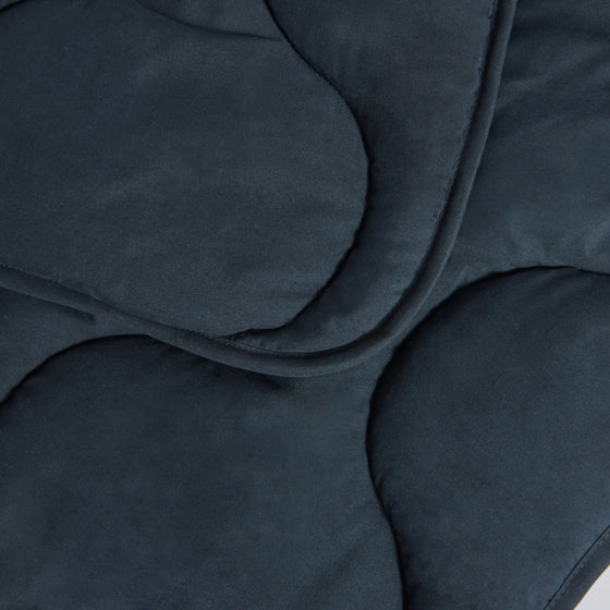 Navy Quilted Snuggle Blanket Ethical Bedding