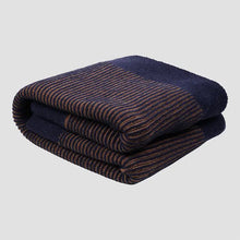  Navy Striped Knitted Throw Piglet