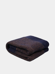  Navy Striped Knitted Throw Piglet