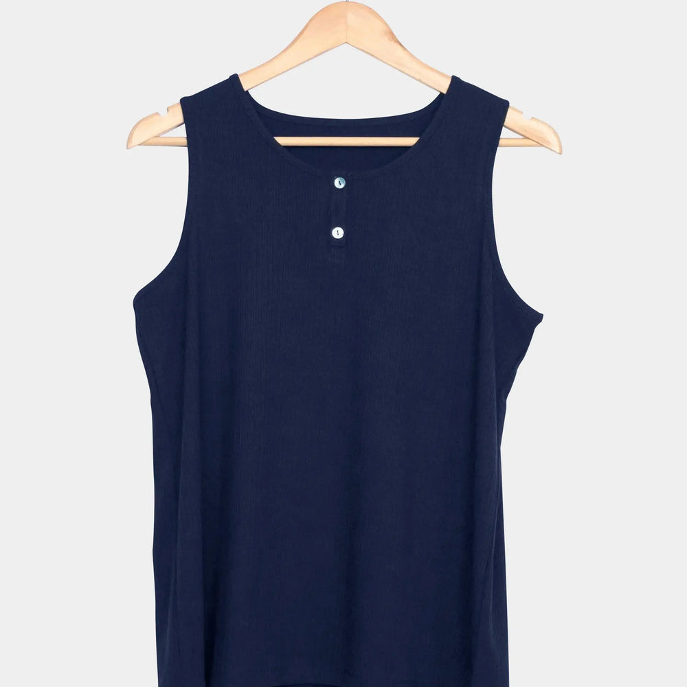 Navy Women's Buttoned Tank Top inara