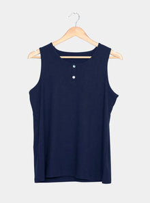  Navy Women's Buttoned Tank Top inara