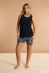 Navy Women's Buttoned Tank Top inara