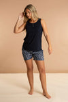 Navy Women's Buttoned Tank Top inara