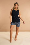 Navy Women's Buttoned Tank Top inara