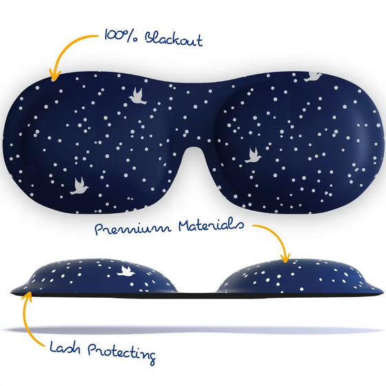 Night Sky Print Contoured 3D Blackout Sleep Mask SMUG