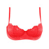 Born in Ukraine Lace Balcony Bra Red NOKAYA