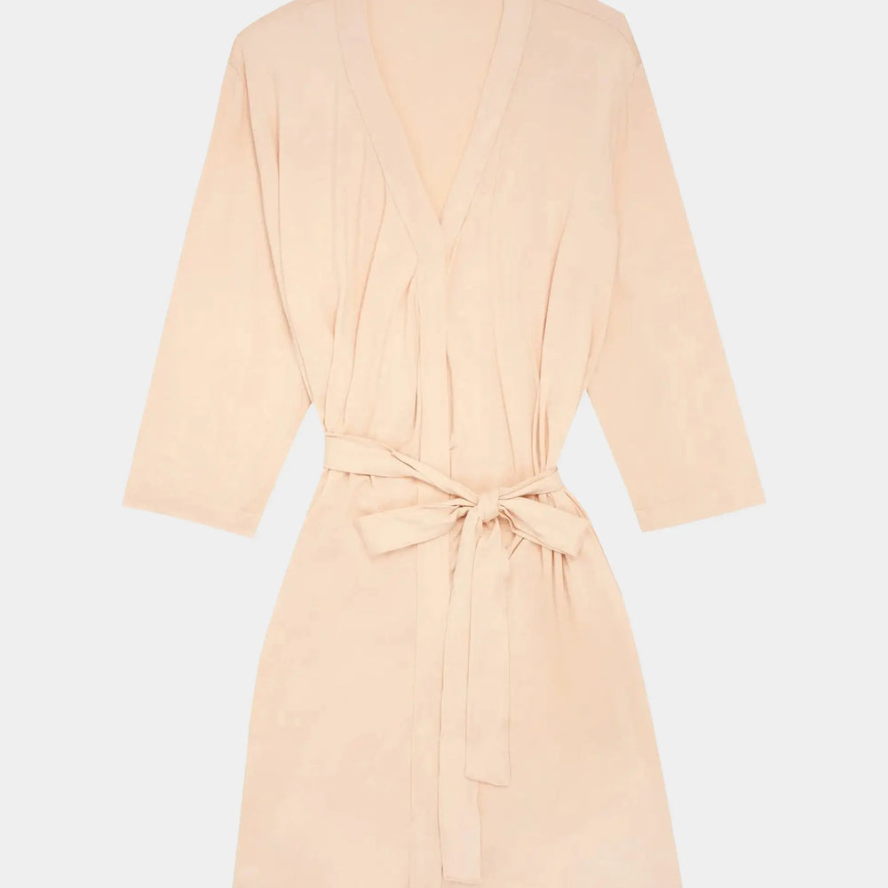 Nude Blush Drape Bamboo Women's Robe Made Wright London