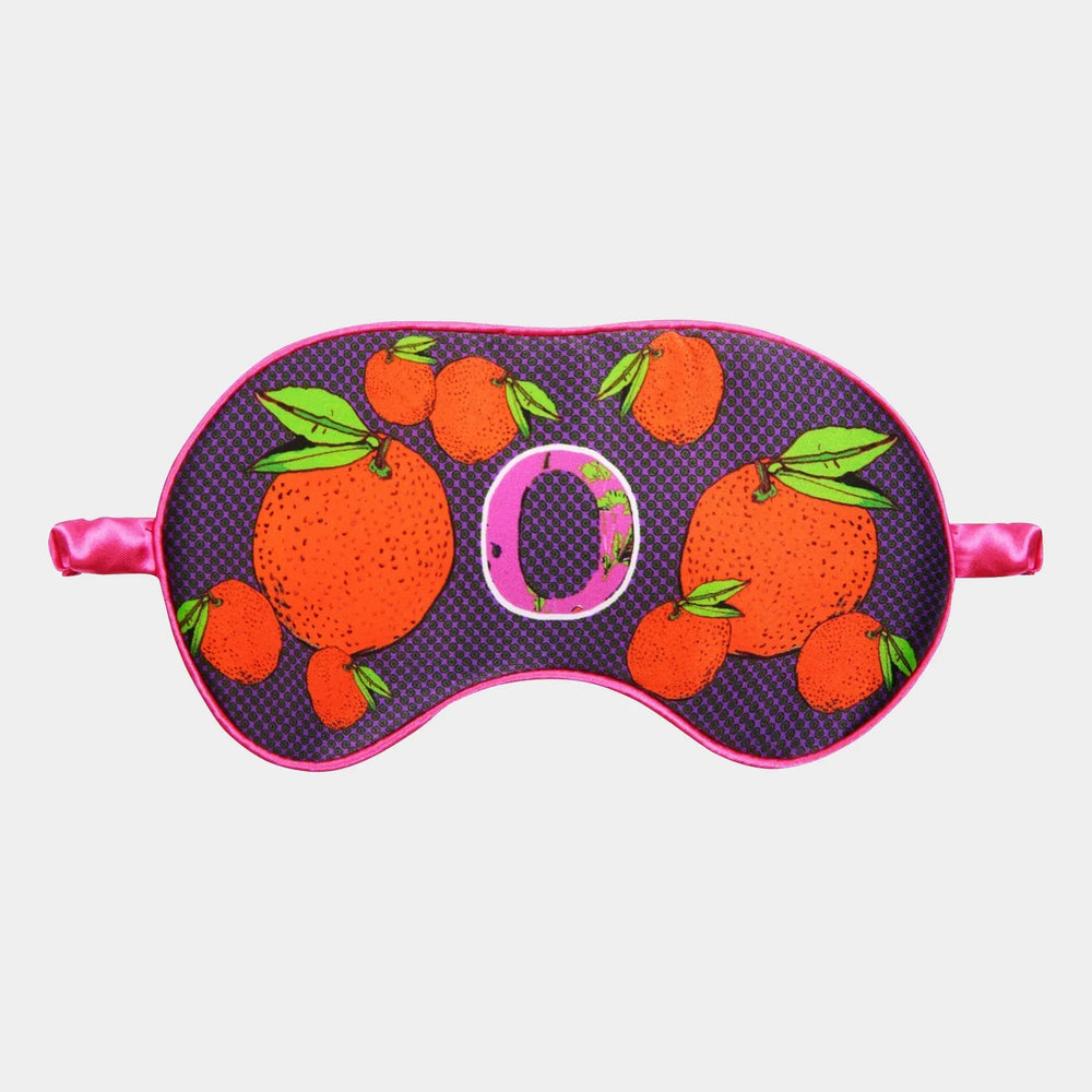 O for Winter Oranges Silk Eye Mask Jessica Russell Flint