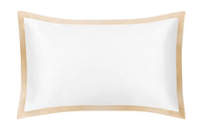  Mayfairsilk Brilliant White and Champagne Oxford Pure Silk Pillowcase MayfairSilk