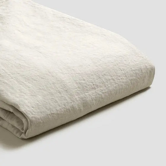 Oatmeal Linen & Cotton Blend Fitted Sheet Piglet