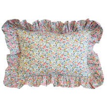  Oblong Ruffle Cushion Made With Liberty Fabric BETSY GREY & BETSY CANDY FLOSS Coco & Wolf