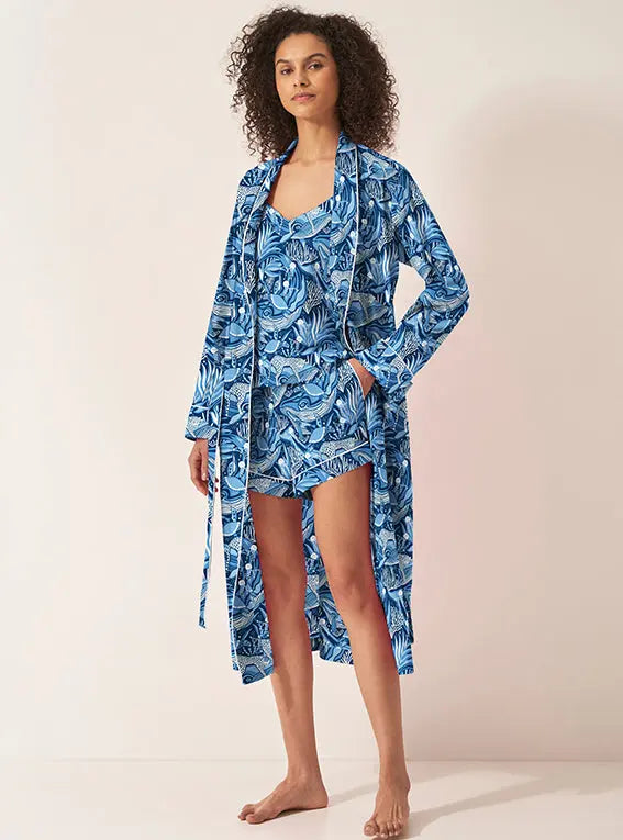 Ocean Blue Organic Cotton Robe Myza