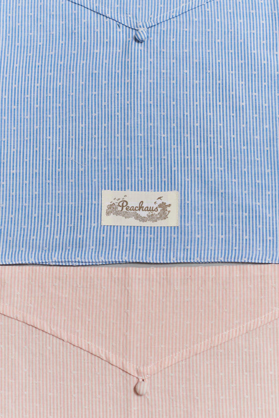 Olearia Ethical-Cotton Pyjama Case - Mountain Blue Peachaus