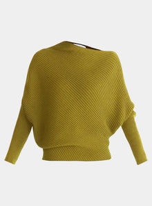  Olive Draped Knitted Jumper Paisie