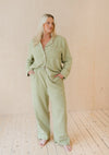 Olive Houndstooth Cotton Pyjama Trouser Set TartanBlanketCo