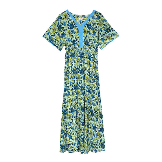 Lime Patchouli Floral Cotton Dress inara