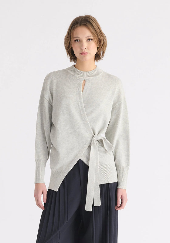 Open Front Mock Neck Wrap Jumper Paisie