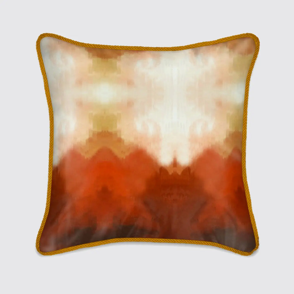 Orange Clouds Silk Cushion Long Studio Design