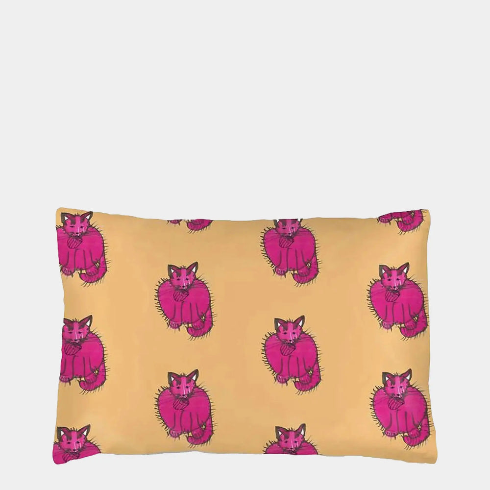 Orange and Pink Purry the Burry Silk Pillowcase for Children Long Studio Design