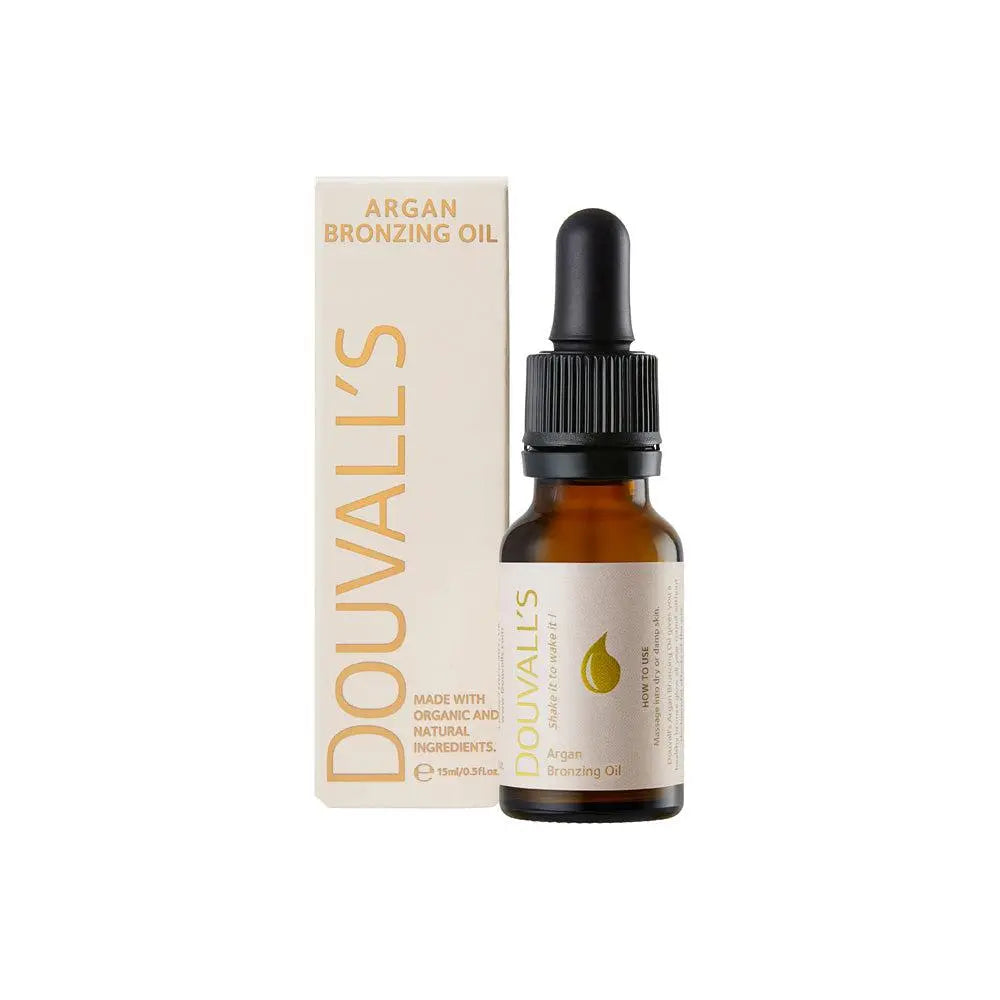 Organic Argan Bronzing Oil 15ml | Natural and Organic Moisturising Bronzer for a Healthy Glow Douvalls Beauty