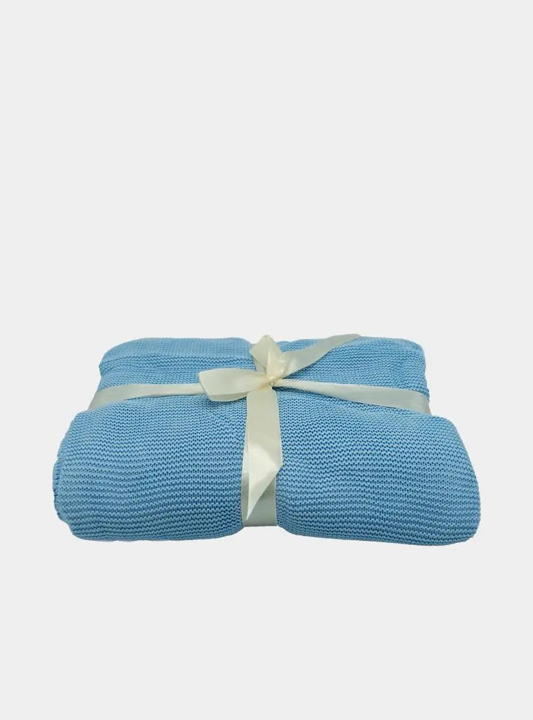 Organic Baby Blue Cot Bed Bamboo Blanket The Bamboo Baby Company