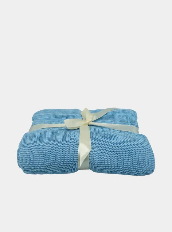 Organic Baby Blue Cot Bed Bamboo Blanket The Bamboo Baby Company