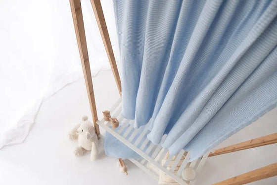 Organic Baby Blue Cot Bed Bamboo Blanket The Bamboo Baby Company