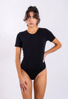 Organic Cotton Crew Bodysuit, Black Pantee