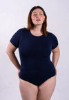 Organic Cotton Crew Bodysuit, Blue Navy Pantee