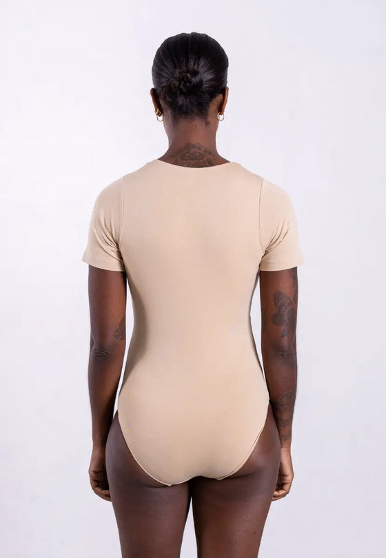 Organic Cotton Crew Bodysuit, Oat Pantee