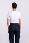 Organic Cotton Crew Cropped T-Shirt, White Pantee