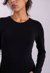 Organic Cotton Crew Long Sleeve T-Shirt, Black Pantee