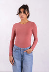 Organic Cotton Crew Long Sleeve T-Shirt, Pink Rose Pantee