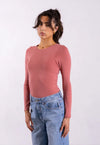 Organic Cotton Crew Long Sleeve T-Shirt, Pink Rose Pantee